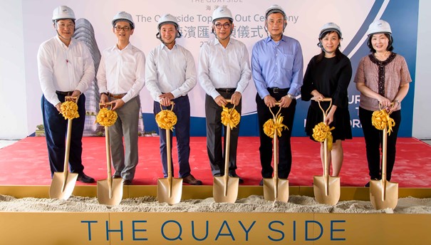 The Quayside tops out with nearly half of office space pre-leased. The Quayside tops out with nearly half of office space pre-leased.