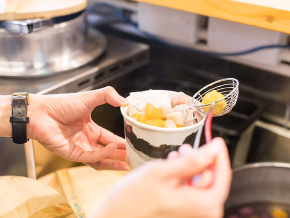 Staff preparing the taro