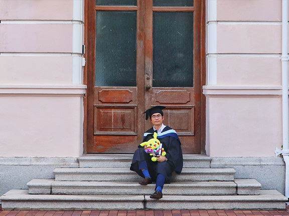 Nick on his graduation day from The University of Hong Kong: he was the first in three generations of his family to enter university.