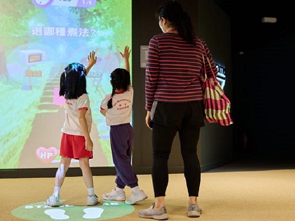 The interactive game is popular among younger visitors. 