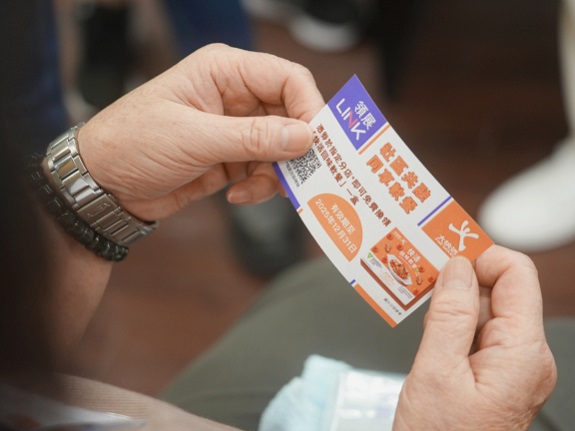 Soft meal vouchers are handed out during the event, giving elderly participants the opportunity to sample the meals for themselves.