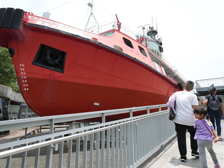 Some visitors said that this was their first time stepping aboard the Alexander Grantham fireboat.