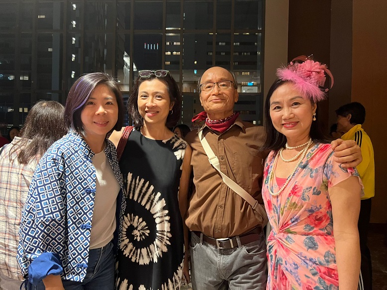Dorothy Teo (first from the left), Vice Chair of Cycling without Age Singapore (CWAS), with the performers. CWAS offers free trishaw rides for seniors, enabling them to connect with nature, stay active and engage with the community.