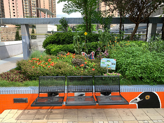 Butterfly garden at the outdoor spaces of Sau Mau Ping Centre