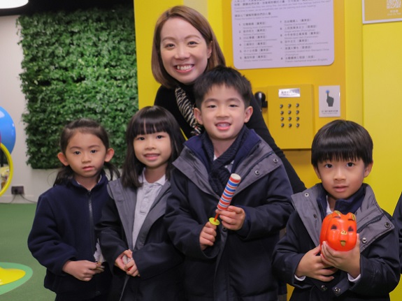 Headmistress Krista Law and four of the young interviewees.