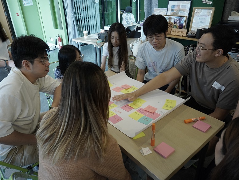 Project leaders of “Link and Explore – Community and Career Exploration in Kwun Tong” discuss how to design various types of games to boost students’ learning motivation and engagement.
