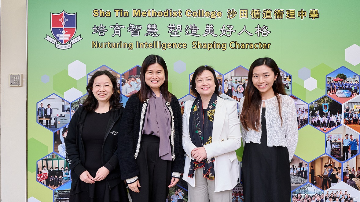 As Link University Scholarship marks its 10th anniversary, Ms Cheung Chui-yee, Principal of Sha Tin Methodist College (centre, front row), shares her school’s approach to nurturing the younger generation. She discusses how scholarships not only inspire students to pursue academic excellence but also cultivate a strong sense of community responsibility.